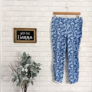 JOY LAB Blue Floral 7/8 Length High Rise Legging